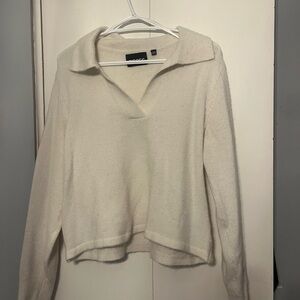 Cream Long Sleeve Wool Sweater
